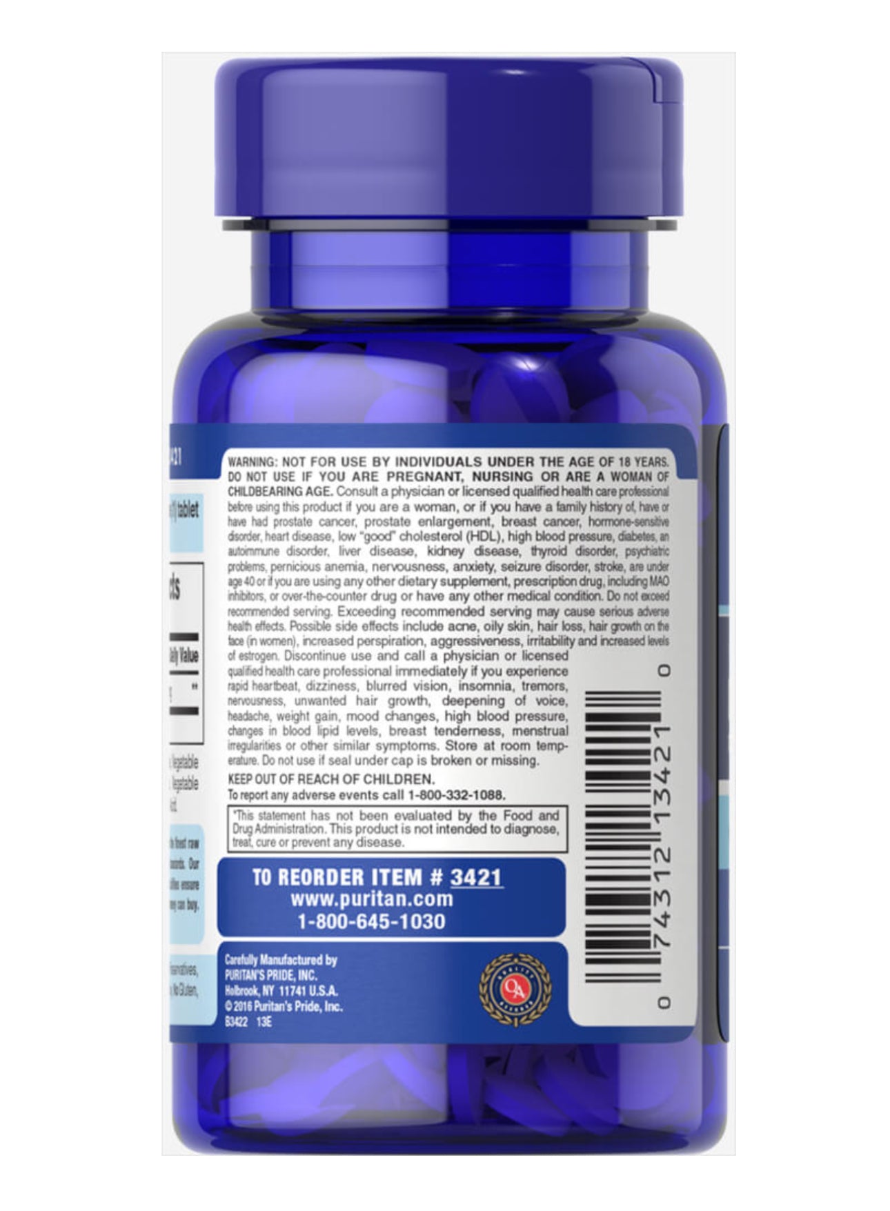 Puritan’s Pride DHEA 25 mg (Dehydroepiandrosterone) | Optimizes the Immune System | For Energy Support & Healthy Aging | 100 Capsules; Exp 06/2027
