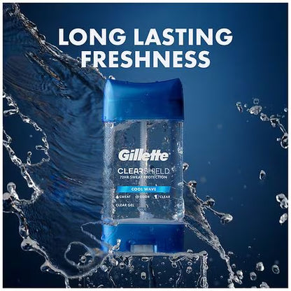 Gillette Cool Wave Clear Gel Men's Antiperspirant and Deodorant 3.8 oz; Exp 06/2027