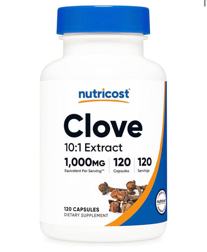 Nutricost Clove 1,000mg | Supports Digestive Health & Provides Antioxidant Protection | 120 Capsules; Exp 10/2028