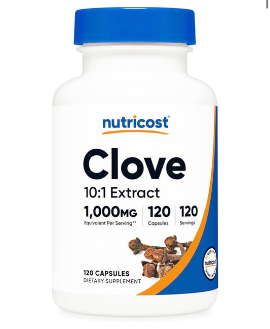 Nutricost Clove 1,000mg | Supports Digestive Health & Provides Antioxidant Protection | 120 Capsules; Exp 10/2028