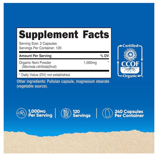 Nutricost Noni 500mg | Supports Your Immune System & Overall Well-Being | 240 Capsules; Exp 08/2027