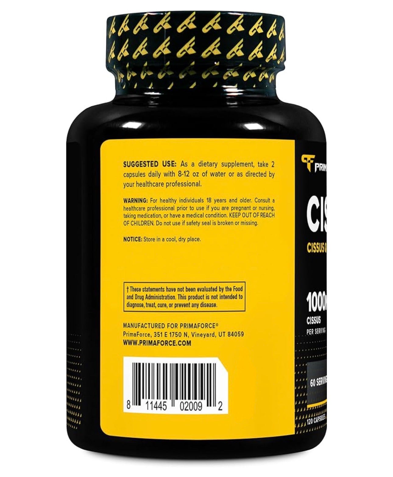 Primaforce Cissus Quadrangularis 1000mg | Supports Bone Strength & Healing | Eases Joint Pain & Stiffness | Helps Your Body Recover Faster After Workouts | Fights Inflammation from the Inside Out | 120 Capsules; Exp 07/2028