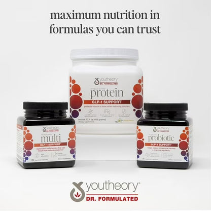 Youtheory 2x Action Probiotic | GLP-1 Support | Addresses Nutritional Gaps When on GLP-1 or When Reducing Calories | 75 Capsules; Exp 03/2027