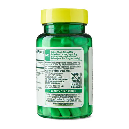 Spring Valley L-Arginine 1000mg | Energy & Cardiovascular Support | 50 Caplets; Exp 10/2027