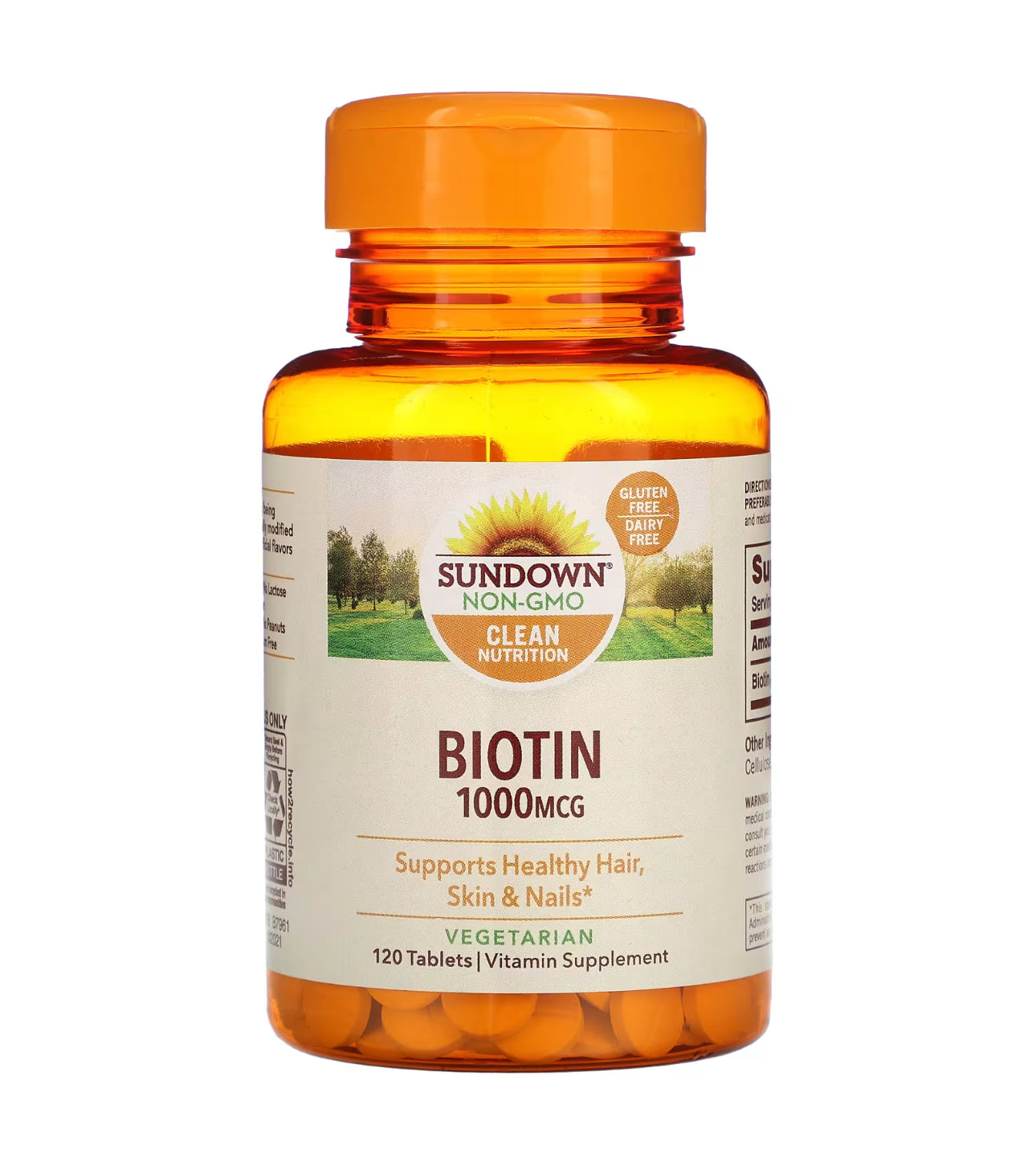 Sundown Biotin 1000mcg | Supports Healthy Hair, Skin and Nails | 120 Tablets, Exp 04/2027