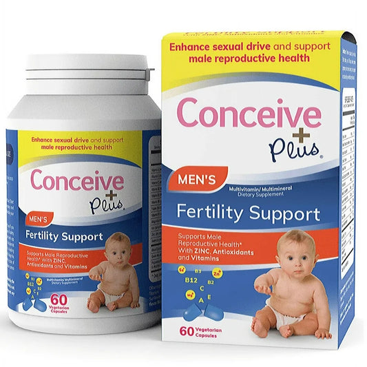 CONCEIVE PLUS Men's Fertility Support | for Healthy Sperm, Boosts Testosterone & Male Libido | Daily Fertility Multivitamin for Men | 60 Capsules; Exp 01/2028