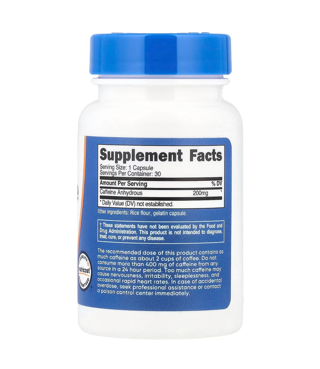 Nutricost Caffeine 200mg | Keeps You Focused & Alert Throughout Your Day | Provides Energy Boost | 30 Capsules; Exp 07/2027
