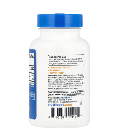 Nutricost Calcium with Vitamin D3 | Calcium (1200mg) Vitamin D (50mcg) | Supports Bone Health & Reduces the Risk of Osteoporosis | 60 Tablets; Exp 08/2028