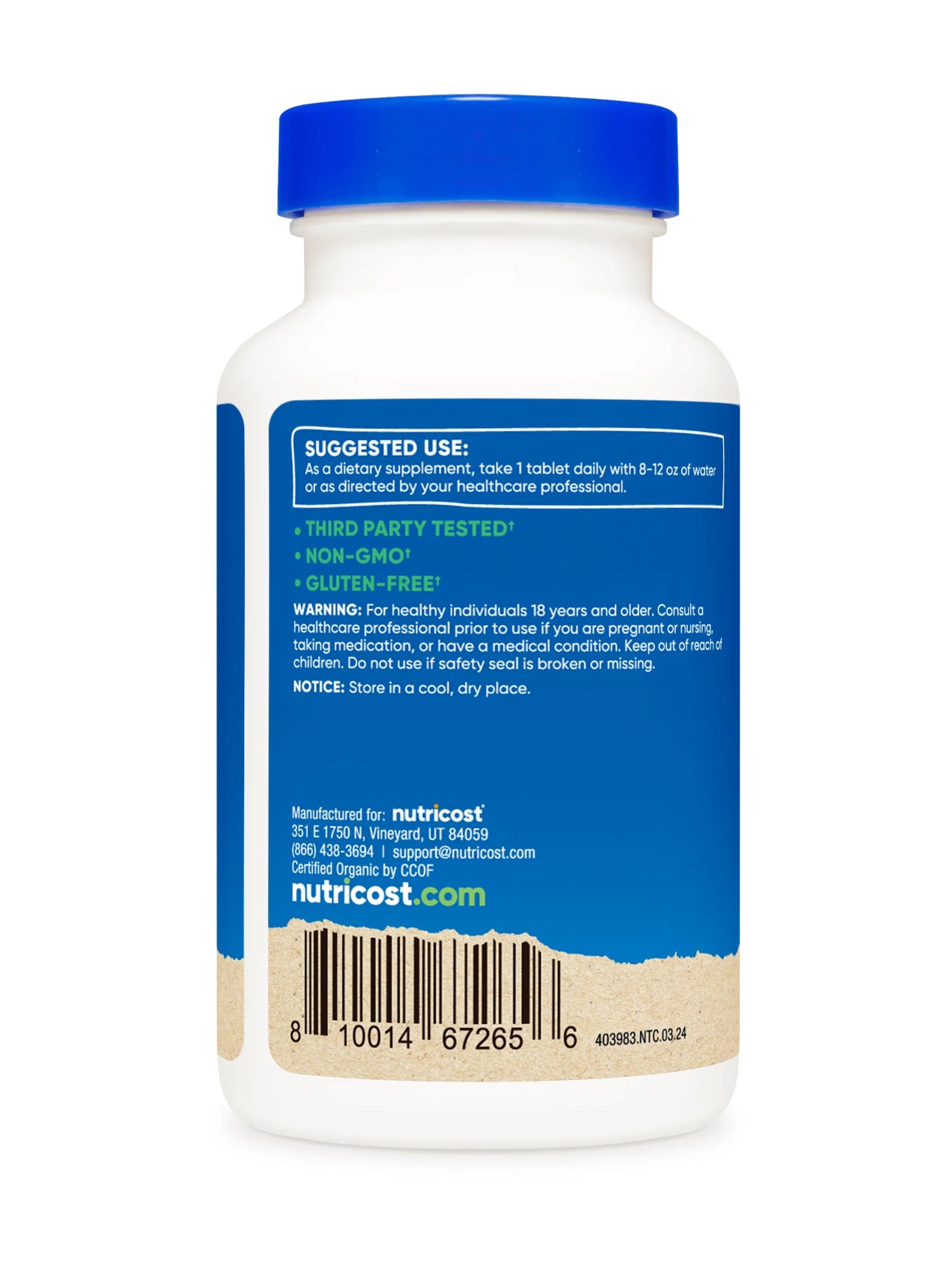 Nutricost Organic Chlorella 500 mg | Chlorophyll Source | Enhances Immunity & Endurance | Improves Cholesterol & Blood Sugar Levels | 240 Tablets; Exp 10/2027