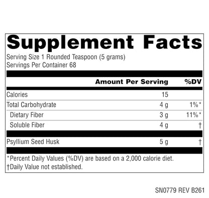Source Naturals Psyllium Husk Powder | 340g; Exp 06/2029