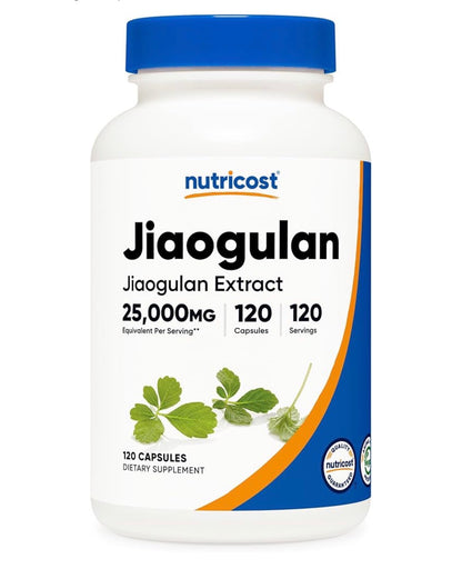 Nutricost Jiaogulan Extract 25,000mg | Southern Ginseng | Stress Support | Vital Energy Adaptogen | 120 Capsules; 08/2028