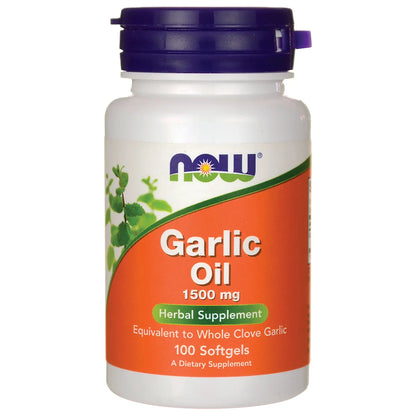 NOW Garlic Oil Concentrate 1500mg per Serving | Supports Heart Health, Reduces Inflammation & Fight Microbes | 100 Softgels; Exp 06/2029