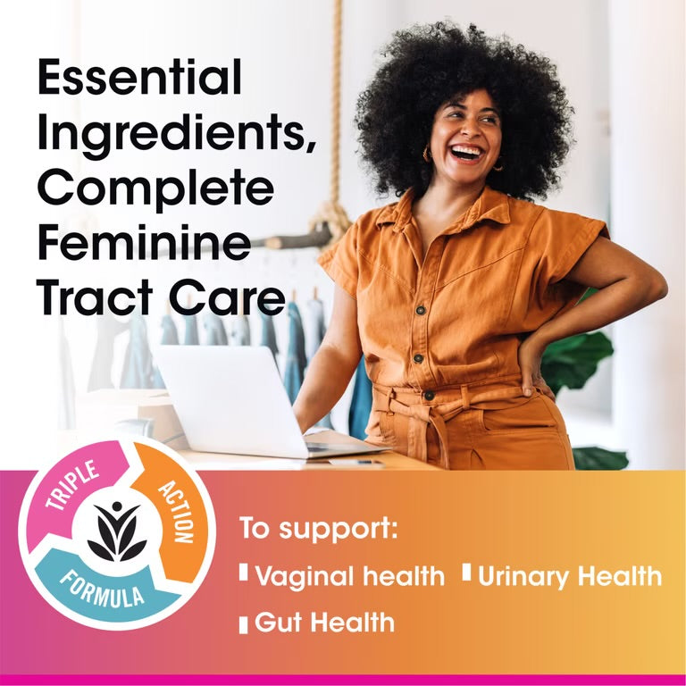 VH Essentials Probiotics With Prebiotics & Cranberry | For pH Balance, Vagina Odor Control, UTI Prevention & Improved Gut Health | 120 Capsules; Exp 01/2028