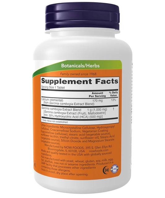 NOW Garcinia 1,000mg (Garcinia Cambogia) | Supports Healthy Metabolism & Weight Loss | 120 Tablets; Exp 07/2028