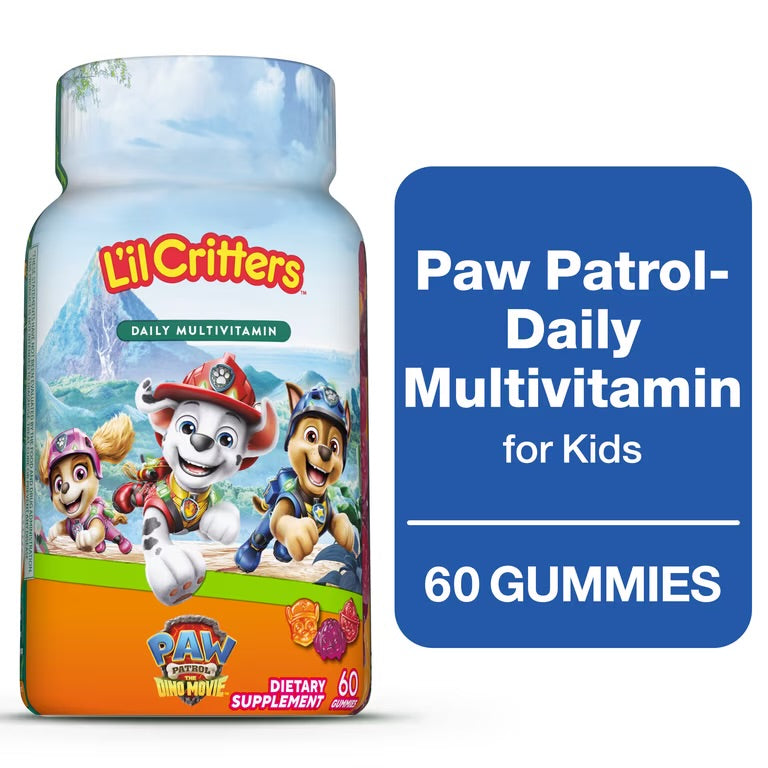Lil Critters Paw Patrol Children Daily Multivitamin Gummies | With a Boost of Vitamins C & D | For Kids Aged 2 Years & Above | 60 Gummies; Exp 09/2027