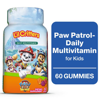 Lil Critters Paw Patrol Children Daily Multivitamin Gummies | With a Boost of Vitamins C & D | For Kids Aged 2 Years & Above | 60 Gummies; Exp 09/2027