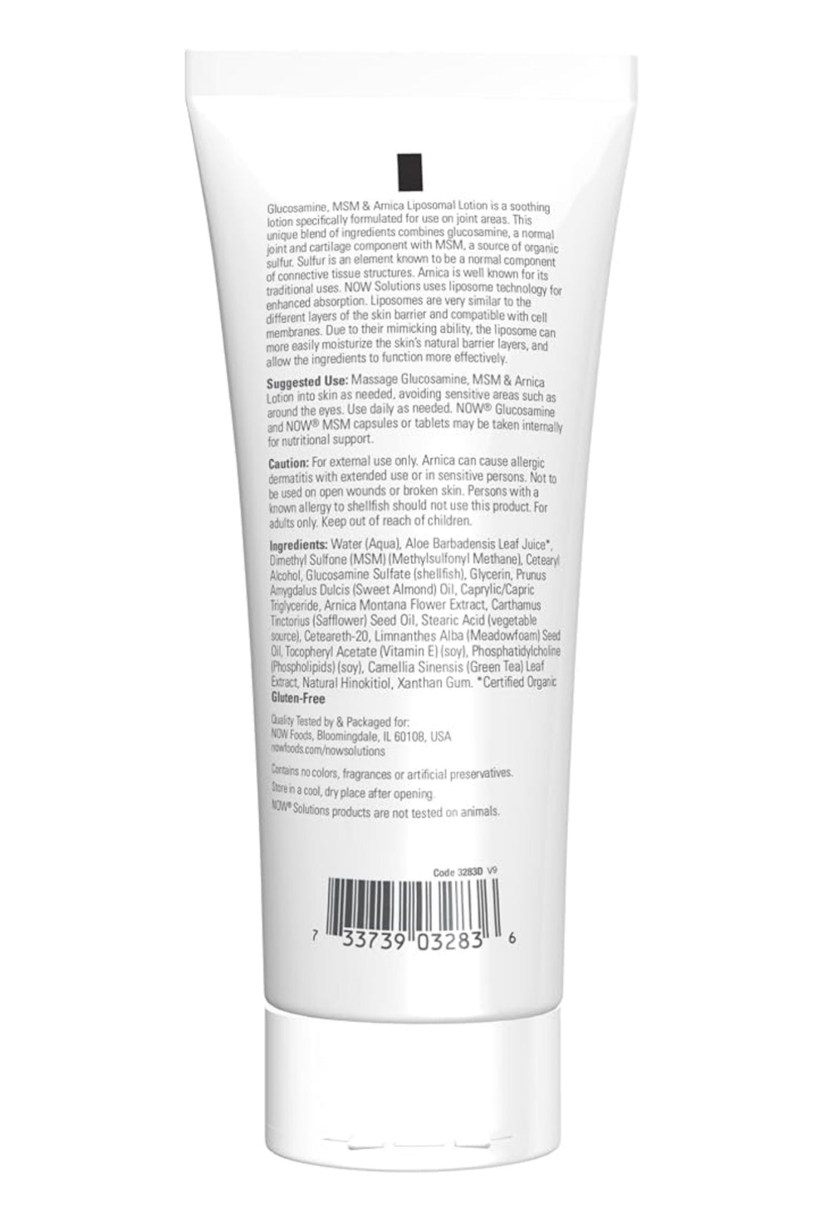 NOW Glucosamine, MSM & Arnica Liposome Lotion | Soothing Formula For Joint Pain | Enhanced Absorption | 8oz/237ml; Exp 07/2028