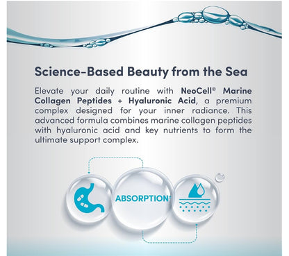 NeoCell Marine Collagen + Hyaluronic Acid & Vitamin C | With Collagen Type 1 & 3 | Improves Skin Hydration, Texture & Elasticity | With Hydrolyzed Collagen | Boosts Skin & Joint Health | 120 Capsule; Exp 05/2028