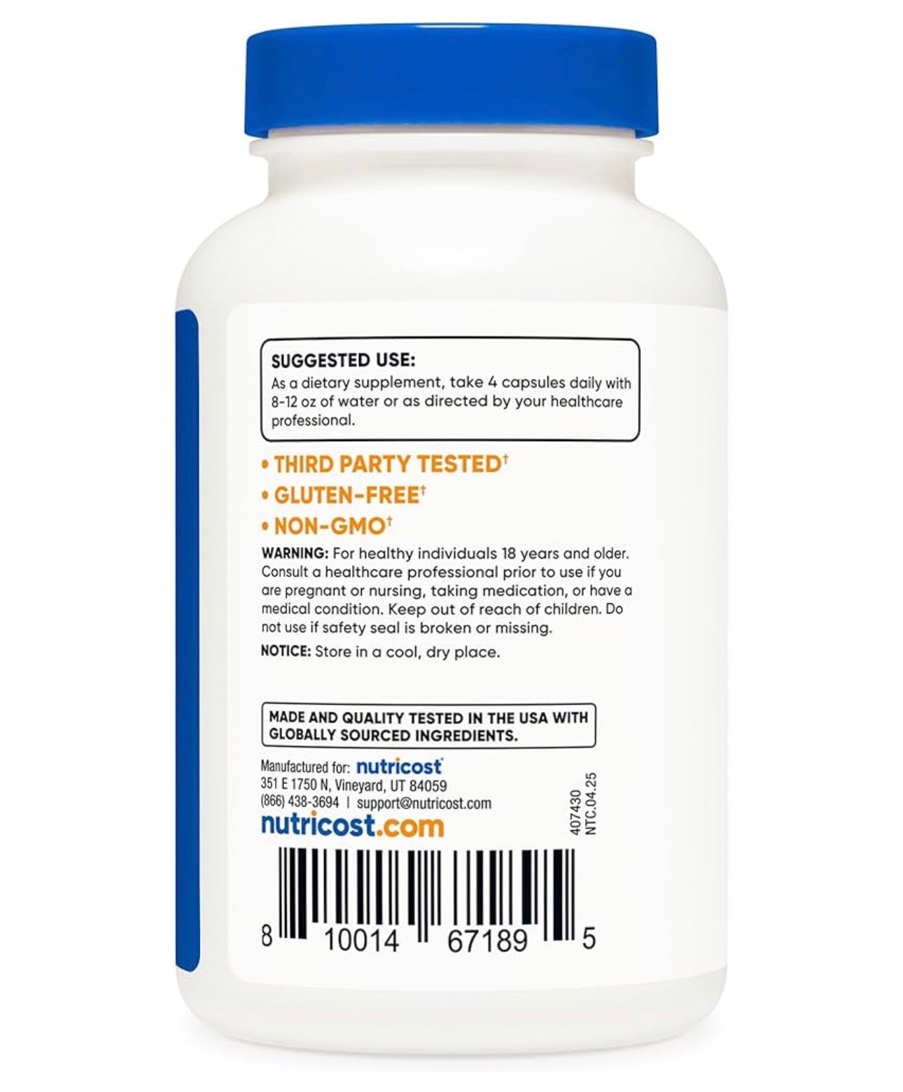 Nutricost Magnesium Citrate 420mg | Enhanced Absorption Magnesium | 105mg per Capsule | 120 Capsules; Exp 05/2028