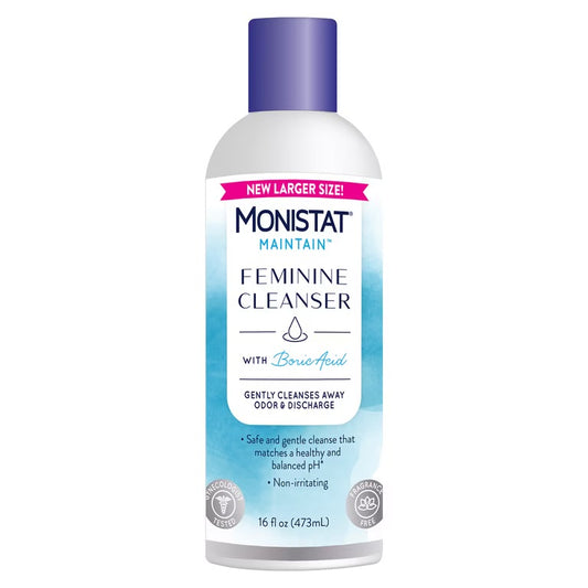 Monistat Boric Acid Feminine Cleanser | Fragrance-Free Vagina Wash | 16 Fl.oz/473ml