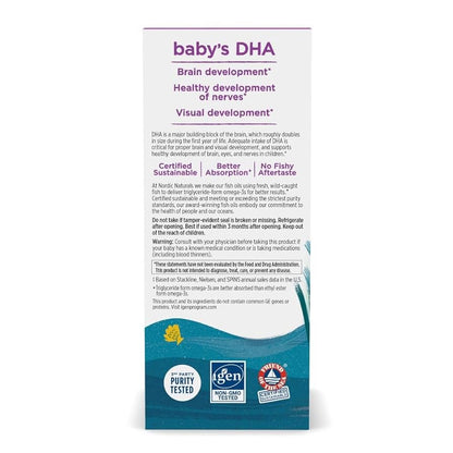 Nordic Naturals Baby’s DHA 1050 mg |  15 Day Supply | Plant-Based Omega-3 | Supports Brain & Vision Development in Babies | Unflavored ~ 2 fl.oz/60 ml; Exp 09/2028