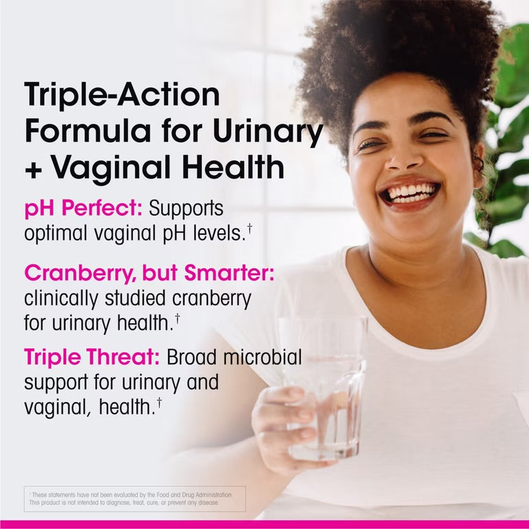 VH Essentials Probiotics With Prebiotics & Cranberry | For pH Balance, Vagina Odor Control, UTI Prevention & Improved Gut Health | 120 Capsules; Exp 01/2028