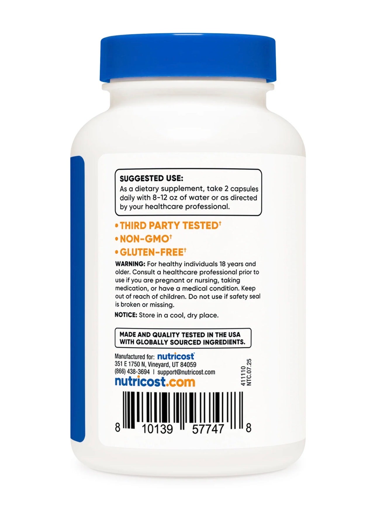 Nutricost L-Lysine + Monolaurin 600mg | 1:1 Ratio | 120 Capsules; Exp 10/2028