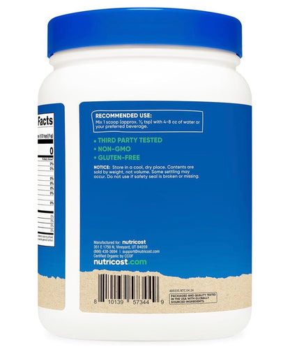 Nutricost Pure Organic Kale Powder | Nutrient-Dense Supergreen | 1 lb/454g; Exp 09/2028