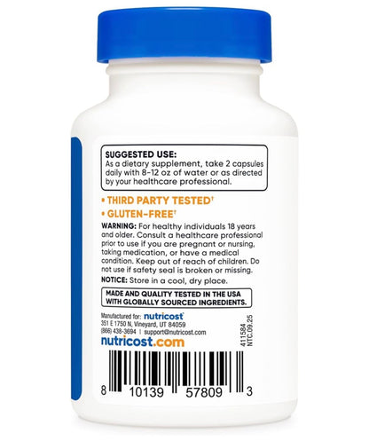 Nutricost NAD+ 1000mg Nicotinamide Adenine Dinucleotide | Promotes Healthy Cellular Metabolism & Energy Production | Helps Fight General Fatigue & Promotes Longevity | 60 Capsules; Exp 04/2029