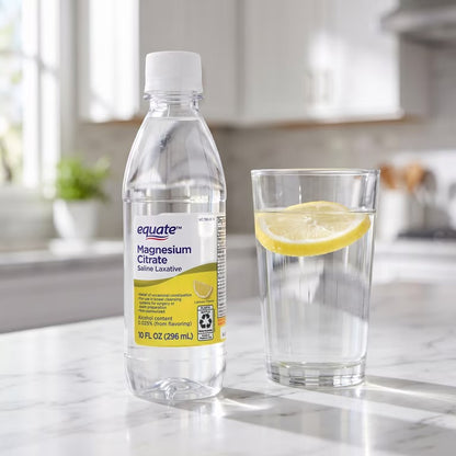 Equate Magnesium Citrate Saline Laxative | Relieves of Occasional Constipation | Lemon Flavor ~ 10oz/296ml; Exp 04/2029