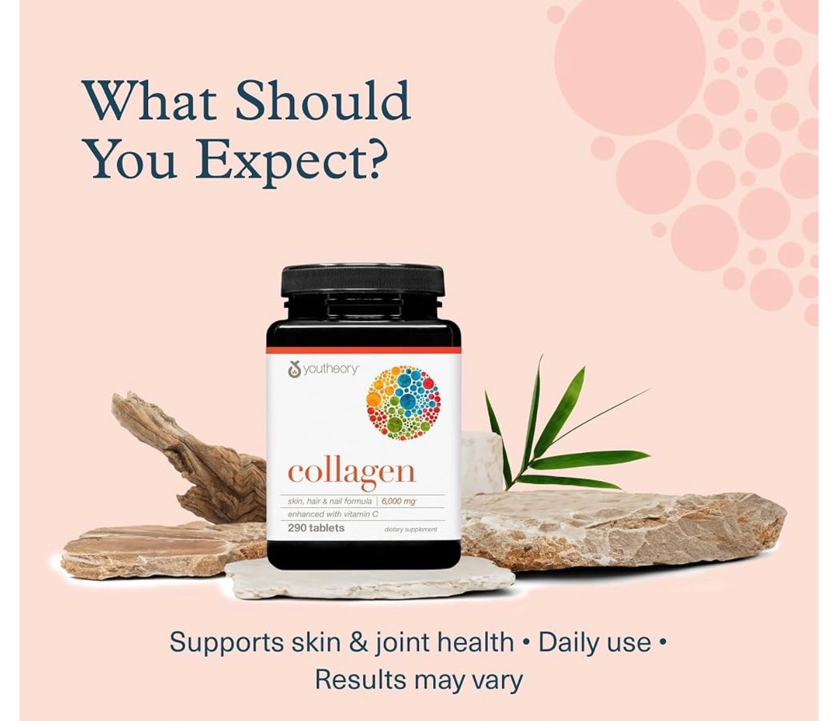 Youtheory Marine Collagen 2500mg | With 8 Vitamins& Minerals | For Healthy Skin, Hair & Nail | Joint Support | 290 Tablets; Exp 01/2028