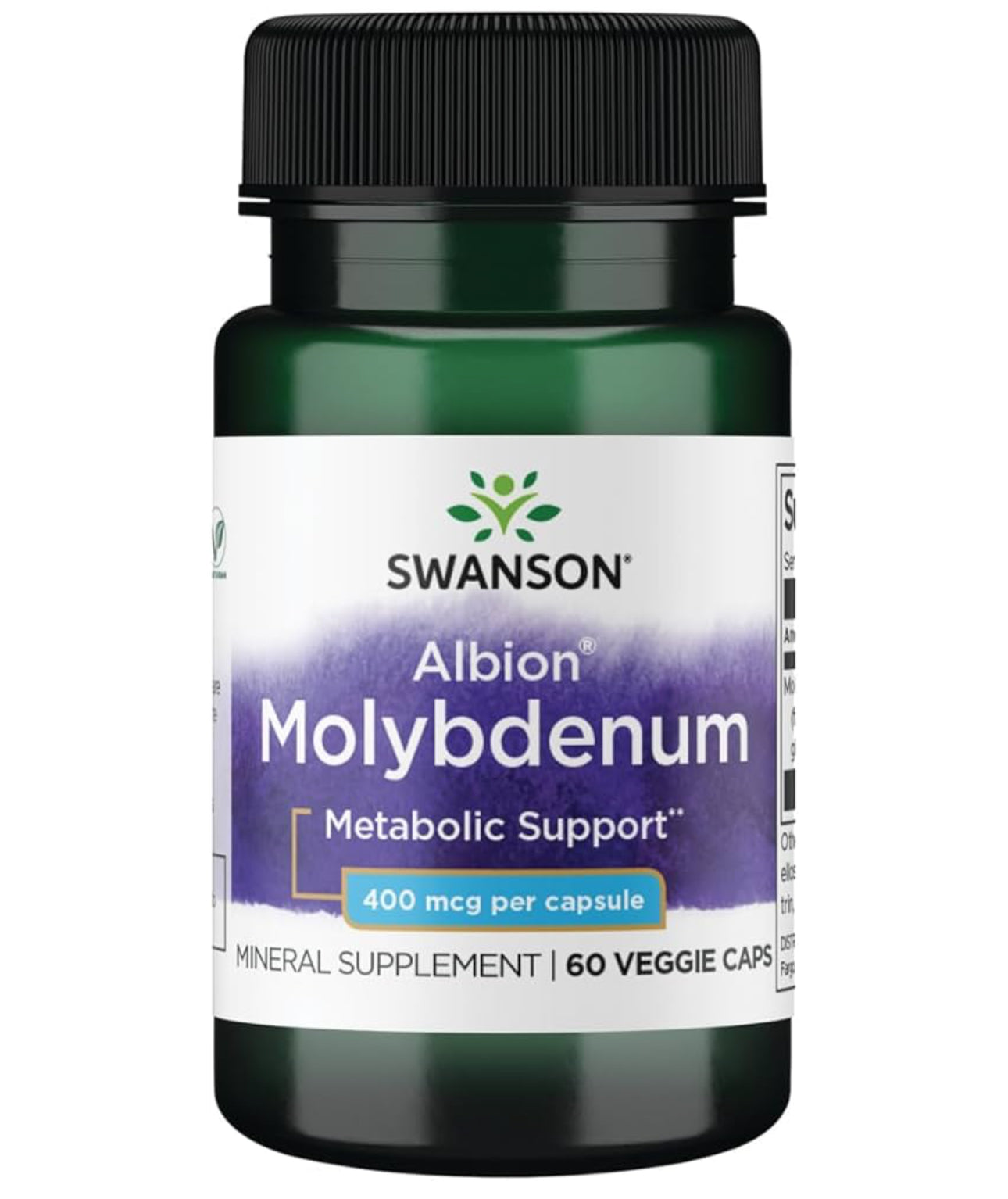 Swanson Albion Chelated Molybdenum 400 mcg | Metabolic Support | 60 Capsules; Exp 03/2028
