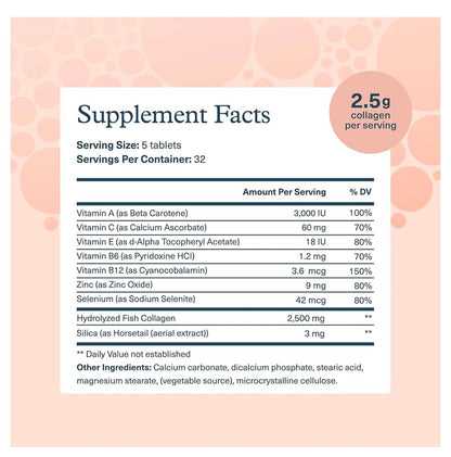 Youtheory Marine Collagen 2500mg | With 8 Vitamins& Minerals | For Healthy Skin, Hair & Nail | Joint Support | 160 Tablets; Exp 03/2027