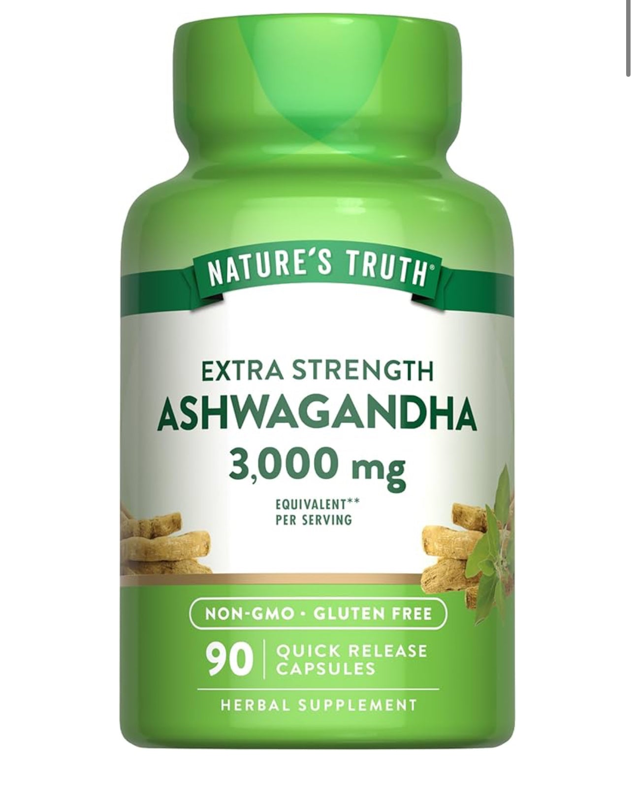 Nature's Truth Extra Strength Ashwagandha 3000mg  | with Black Pepper Extract | 90 Capsules; Exp 10/2027