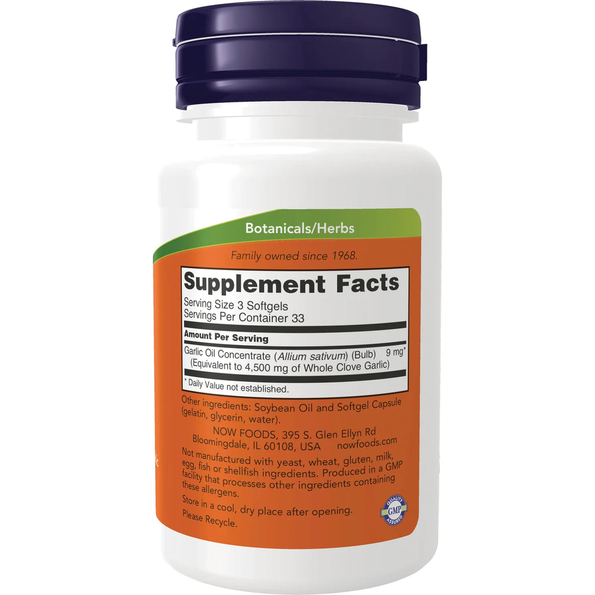 NOW Garlic Oil Concentrate 1500mg per Serving | Supports Heart Health, Reduces Inflammation & Fight Microbes | 100 Softgels; Exp 06/2029