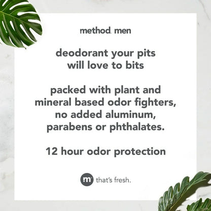 Method Men Aluminum Free Deodorant, Sea + Surf | 2.65oz/75g