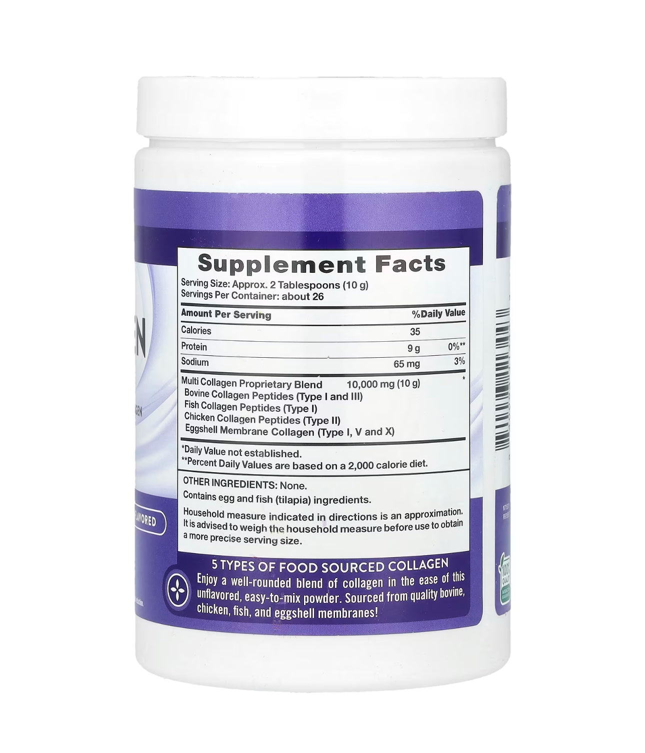 Nature's Truth Multi Collagen Protein Powder | Collagen Peptides Type I, II, III, V & X | Collagen Types 1, 2, 3, 5 & 10 | Hydrolyzed Collagen | 26 Servings | Unflavored | 9oz/255g Exp 04/2027