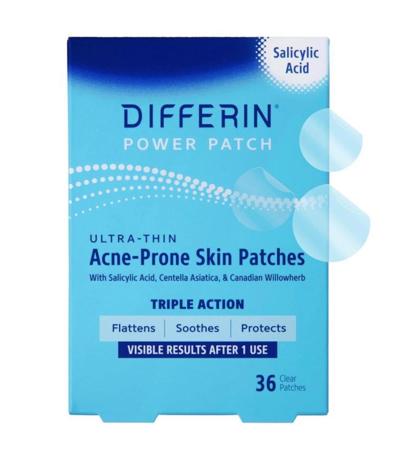 Differin Acne-Prone Pimple Patches | Formulated with Salicylic Acid and Centella | Fast Triple Action Power Patch for Day & Night | 36 Patches