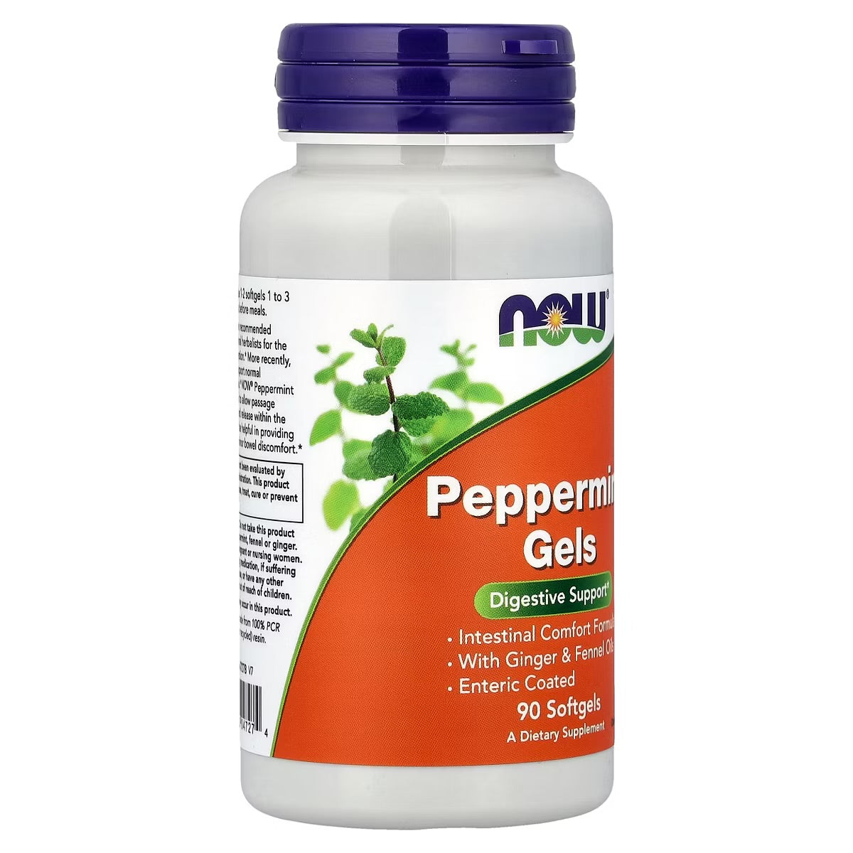 NOW Peppermint Gels With Ginger & Fennel Oils | Supports Healthy Digestion & Normal Gastrointestinal Function | Relieves Minor Bowel Discomfort | Enteric Coated ~ 90 Softgels; Exp 07/2029