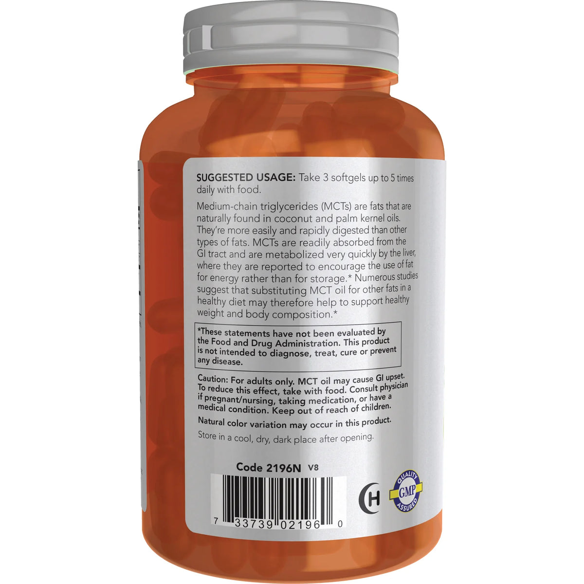 NOW MCT Oil 1000mg (Medium Chain Triglycerides) | Fat Burning | Weight Loss | Keto Friendly | 150 Softgels; Exp 06/2029