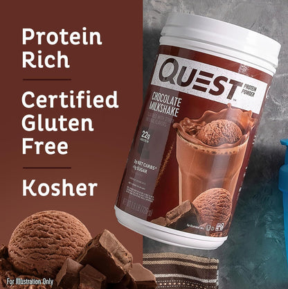 Quest Protein Powder, 22g Protein | With Fast & Slow Absorbing Protein | Chocolate Milkshake~1.6 lb/25.6 oz; Exp 01/2026