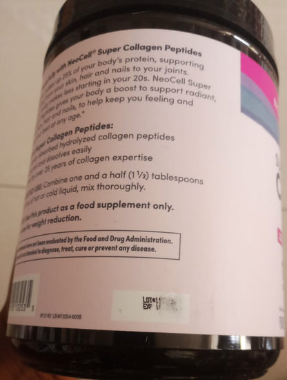NeoCell Super Collagen Peptides, Unflavored Powder | Collagen Type 1 & 3 | 3 Times The Small Size | 21.2oz/600g; Exp UNCLEAR (10/2026 batch-See last picture)
