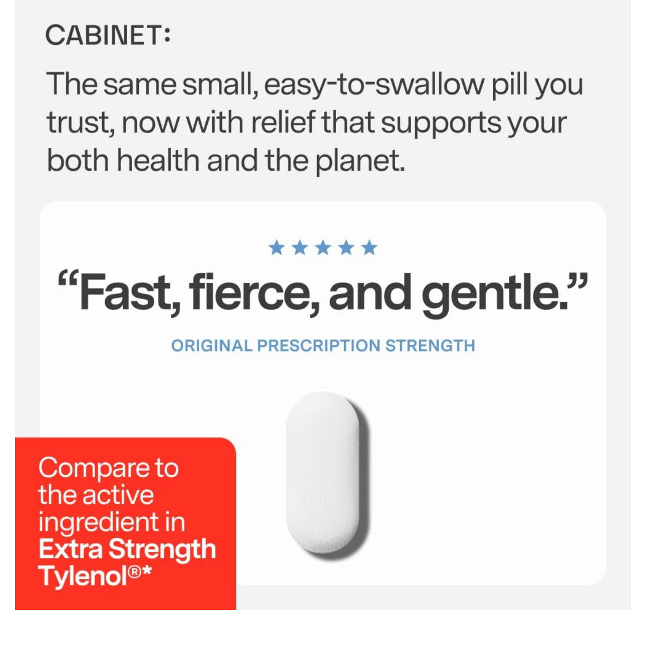 Cabinet 500mg Acetaminophen | Compares to Extra Strength Tylenol | Headache Relief, Toothaches, Sore Throat, and Fever Reducer | 120 Tablets; Exp 11/2025