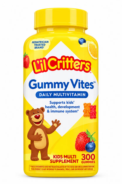 Lil Critters Gummy Vites Children Daily Multivitamin | 5-Months Dosage a Child | With a Boost of Vitamins C & D | For Kids Aged 2 Years & Above | 300 Gummies; Exp 09/2027