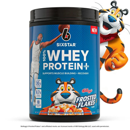 Six Star Elite Series 100% Whey Protein Plus | 30g Protein, 6.7g Kellogg's Frosted Flakes ~ 1.8lbs/821g; Exp May/2026