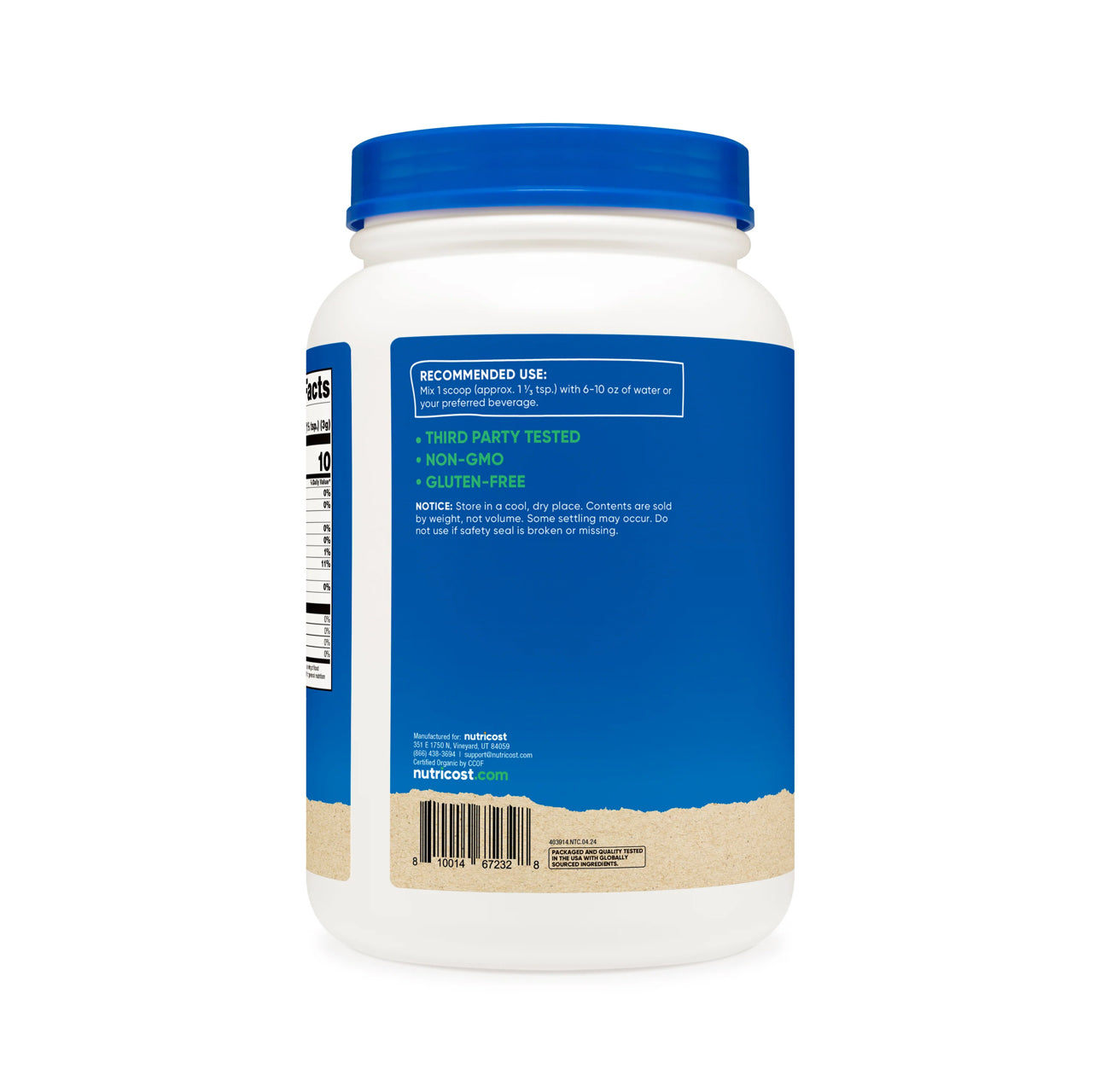 Nutricost Pure Organic Acacia Fiber Powder | 302 Servings | Prebiotic Fibre | Promotes Healthy Microflora in The Digestive System | Assists With Occasional Constipation | 2 Lb/907g; Exp 01/2028