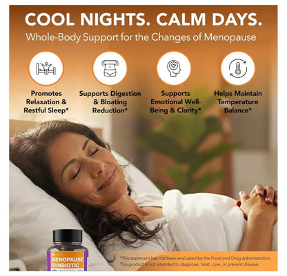 Intimate Rose Menopause Synbiotic with Black Cohosh, Dong Quai, Rhubarb Root, Prebiotic & Probiotic 20 Billion CFU | Complete Menopause Support | Helps Ease Hot Flashes, Night Sweats, Restful Sleep | 60 Capsules; Exp❗️ UNCLEAR 10/2027 👉🏽Check last pic
