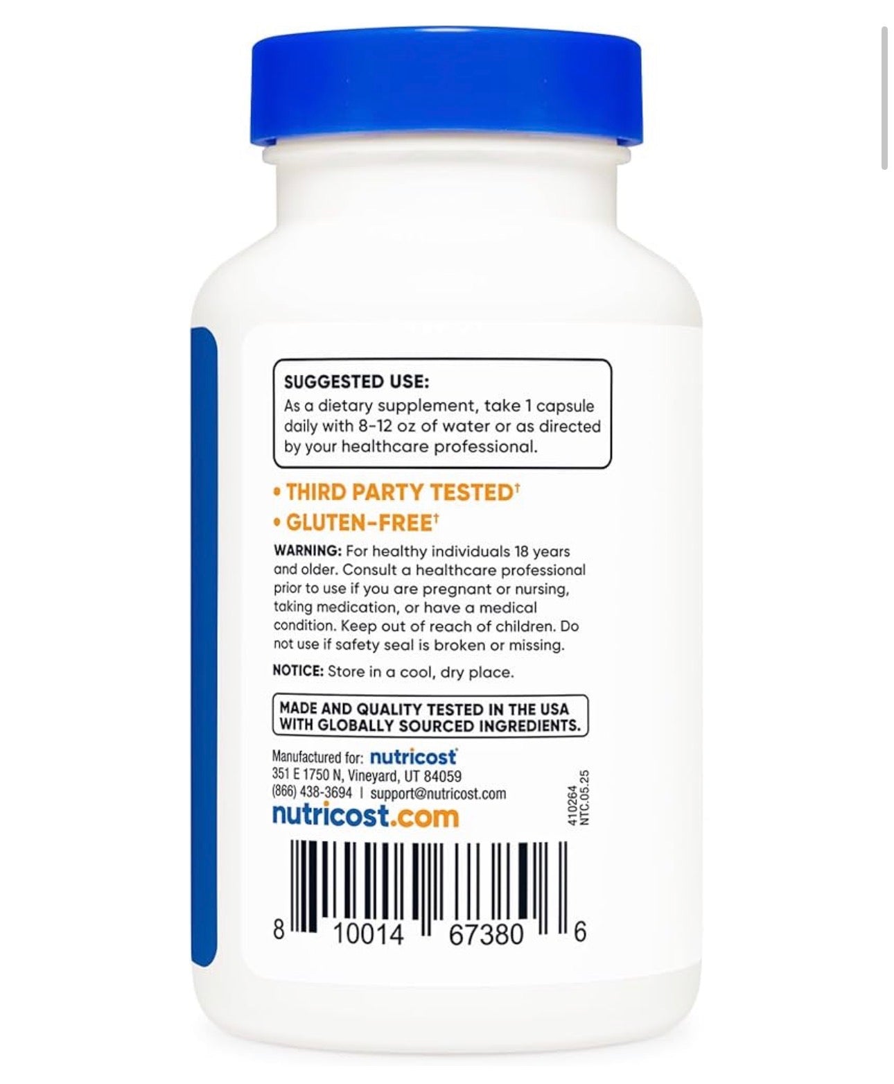 Nutricost Calcium D-Glucarate 500mg | Promotes a Healthy Inflammatory Response | Provides Healthy Detoxification Support 120 Capsules; Exp 08/2028