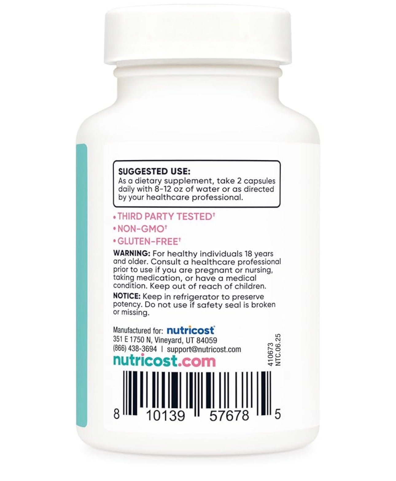 Nutricost Women Vaginal Probiotic 10 Billion CFU | Supports Healthy Vaginal Flora & Odor, Urinary Tract and pH Balance | 60 Capsules; Exp 07/2028