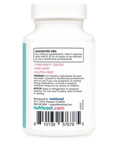 Nutricost Women Vaginal Probiotic 10 Billion CFU | Supports Healthy Vaginal Flora & Odor, Urinary Tract and pH Balance | 60 Capsules; Exp 07/2028
